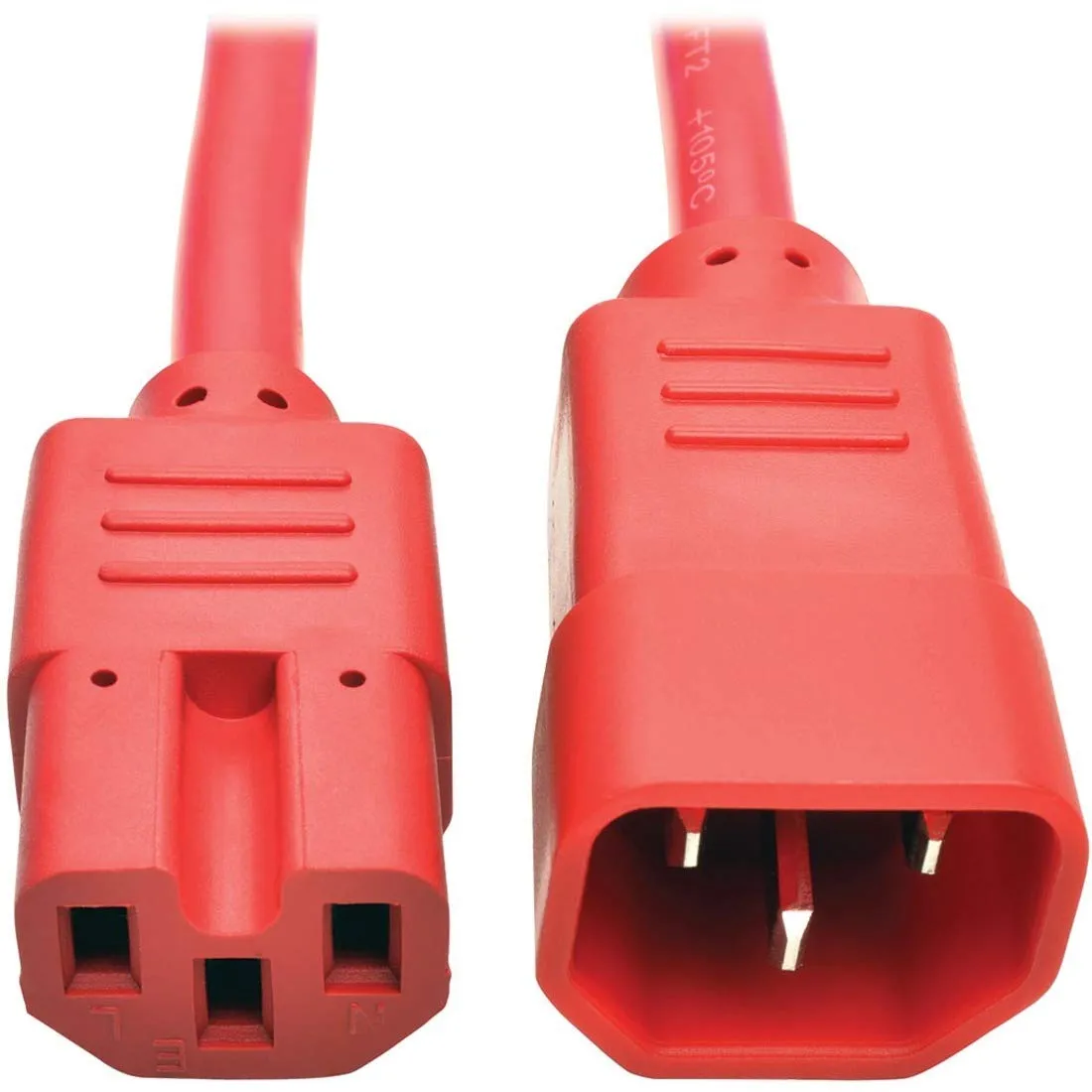 Eaton Tripplite P018-002-ARD — Tripp Lite Heavy Duty Computer Power Cord 15A 14AWG C14 to C15 Red 2ft. 2ft
