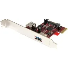 STARTECH STC PEXUSB3S11 — StarTech.com PCI Express USB 3.0 card - PCI Express x1 - Plug-in Card - 2 USB Port(s) - 1 SATA Port(s) - UASP Support - PC - TAA Compliant