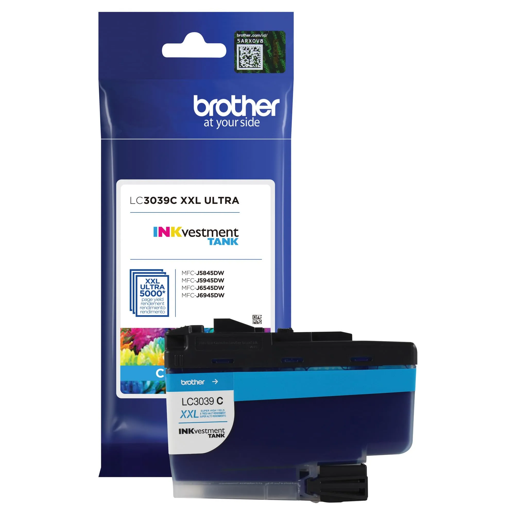Brother BRT LC3039C — Brother INKvestment LC3039C Ultra High Yield Inkjet Ink Cartridge - Single Pack - Cyan - 1 Each - 5000 Pages