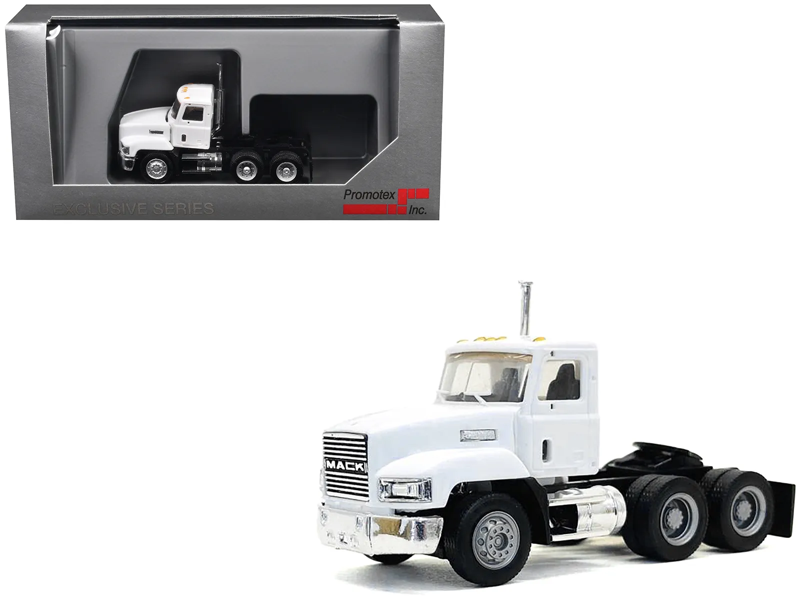 Promotex 015263W — Mack 603 Short Day Cab White 1/87 (HO) Plastic Model Car by Promotex