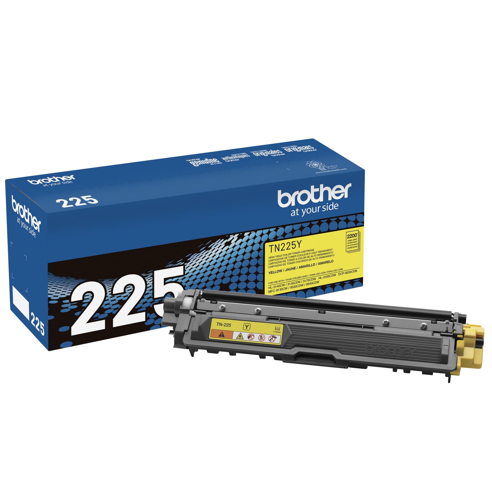 Brother BRT TN225Y — Brother TN225Y High Yield Laser Toner Cartridge - Yellow - 1 Each - 2200 Pages