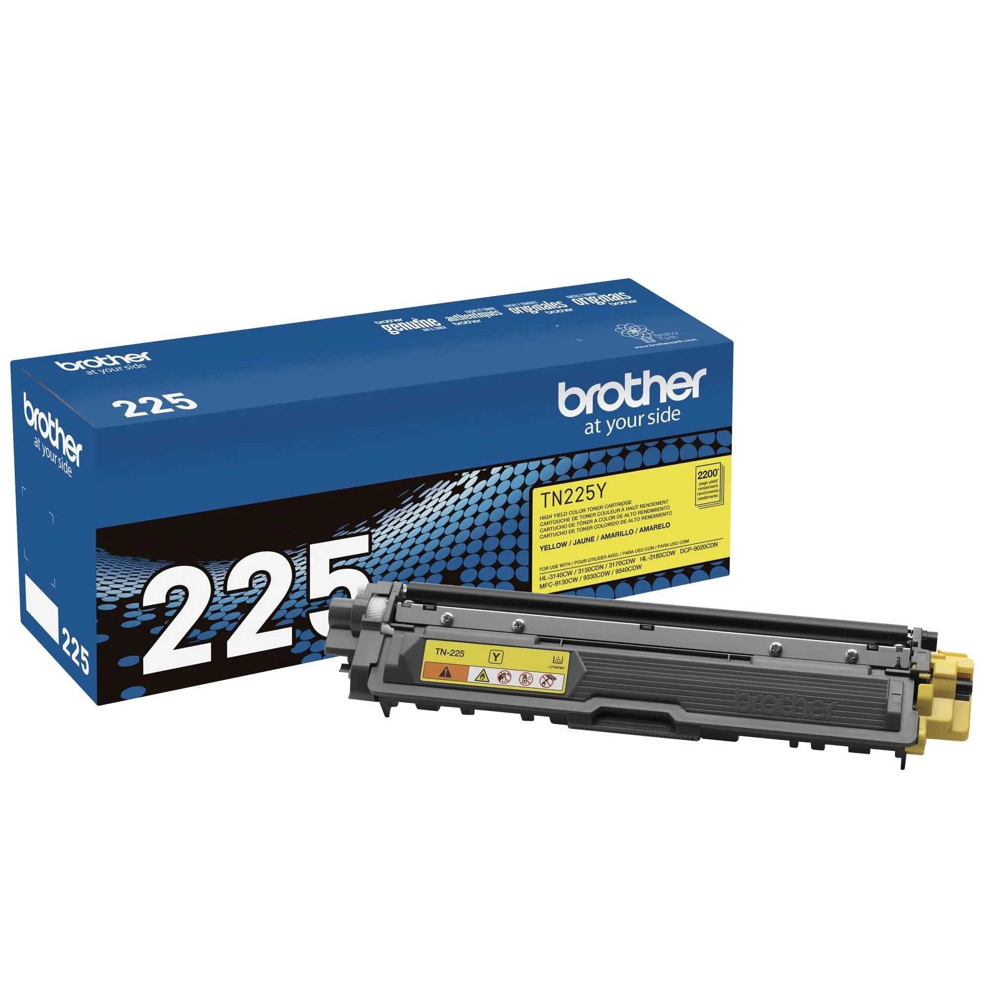 Brother BRTTN225Y — Brother TN225Y High Yield Laser Toner Cartridge - Yellow - 1 Each - 2200 Pages