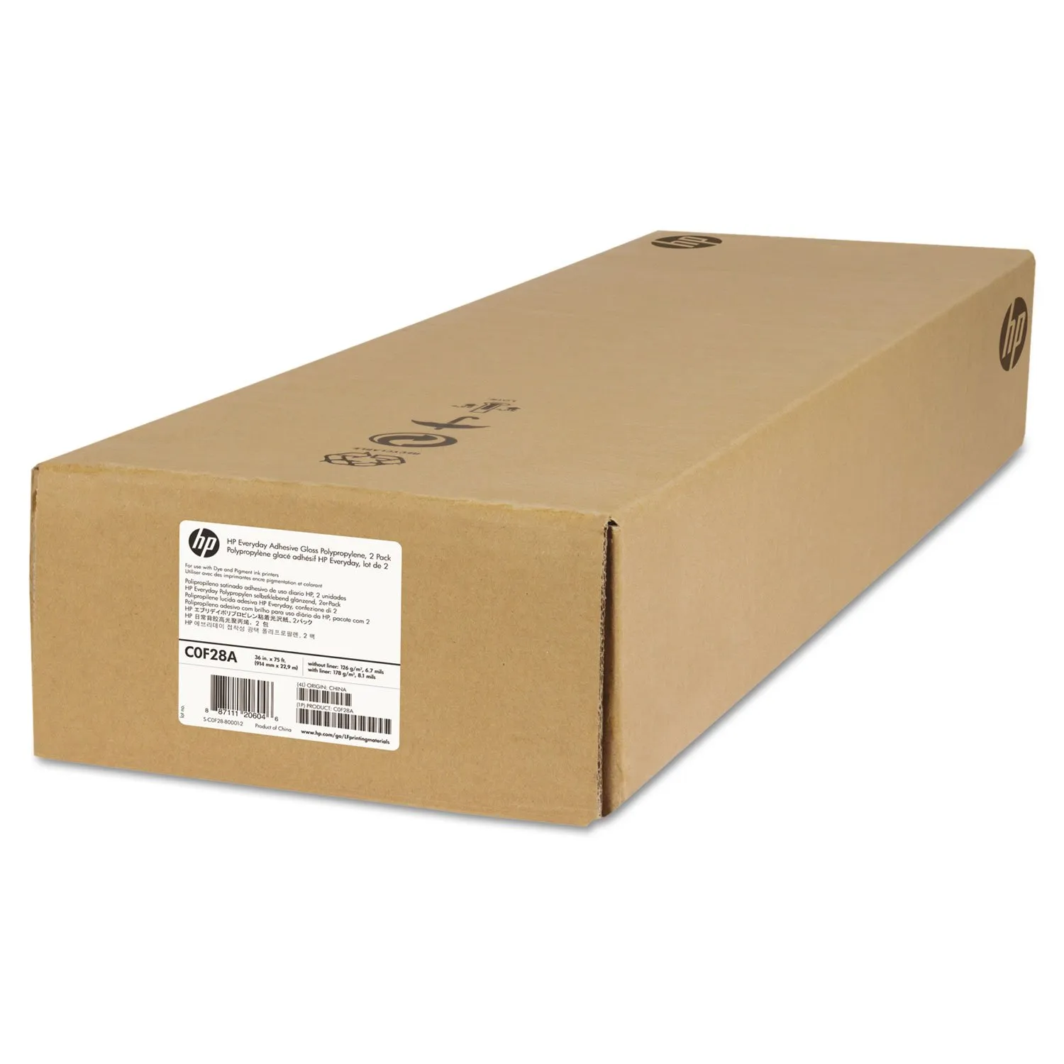 BRAND MANAGEMENT GROUP, LLC C0F28A — HP EVDY ADH GLOSS POLYP 36INX75FT 2 PACK