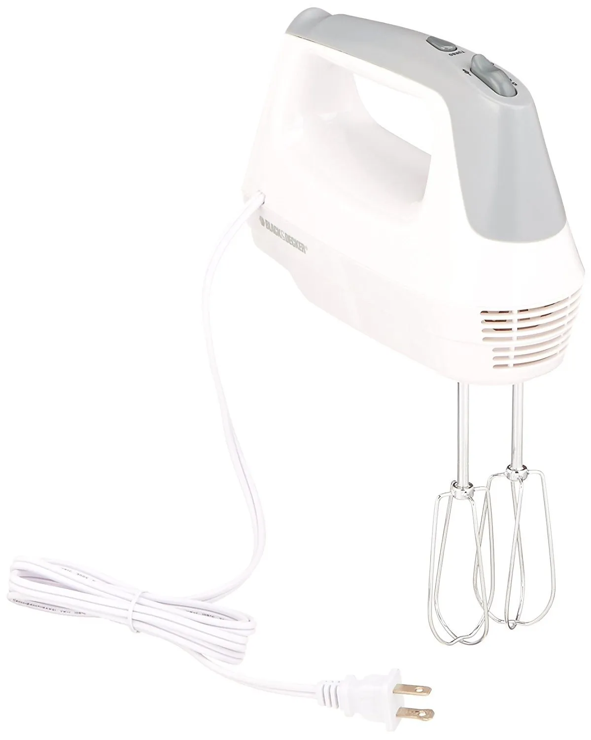 BLACK & DECKER MX1500W — Black and Decker Lightweight 5-Speed Hand Mixer in White
