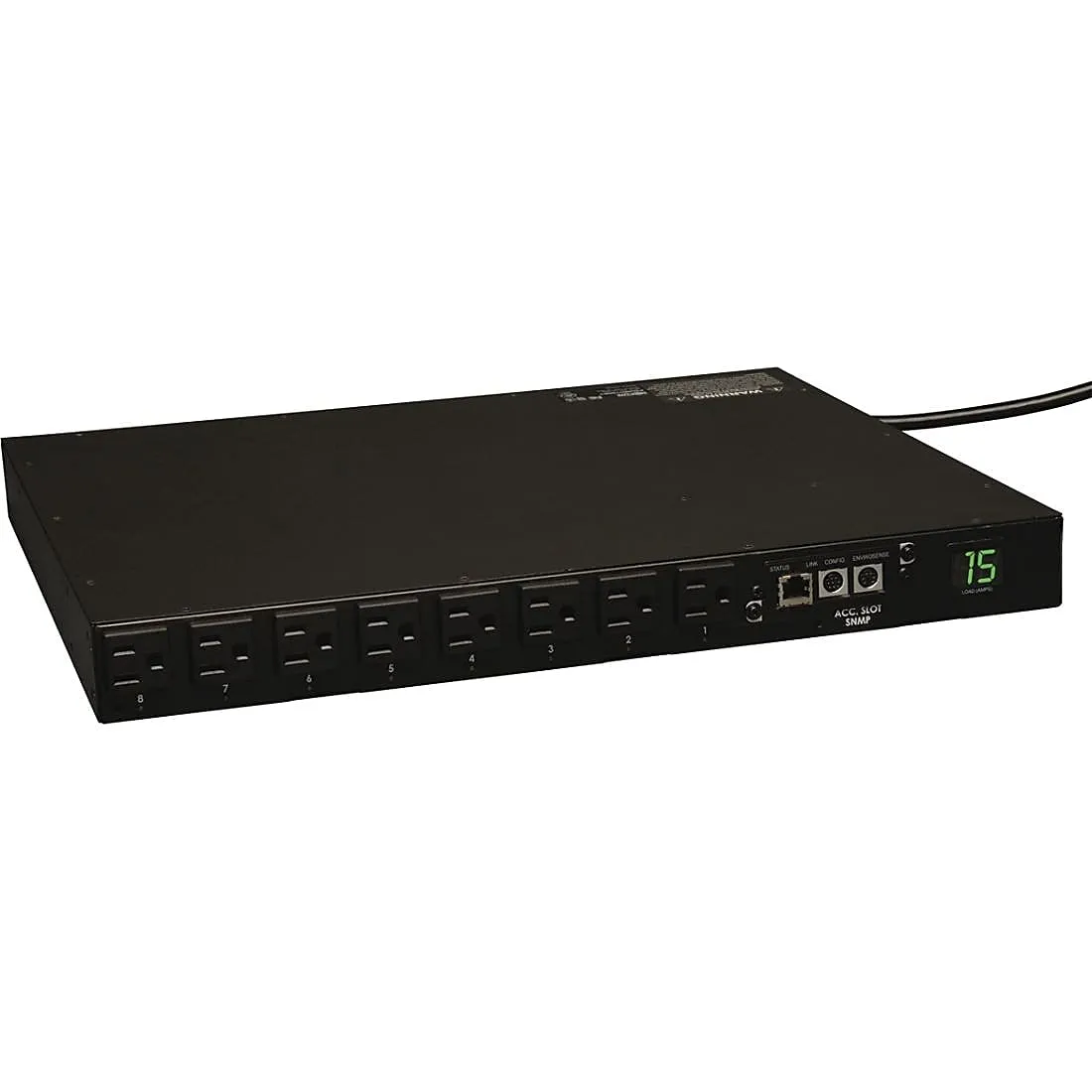 Eaton Tripplite PDUMH15NET — EATON, 1.4KW SINGLE-PHASE SWITCHED PDU, 120V OUTLETS (16 5-15R), 5-15P, 100-127V INPUT, 12FT CORD, 1U RACK-MOUNT, TAA