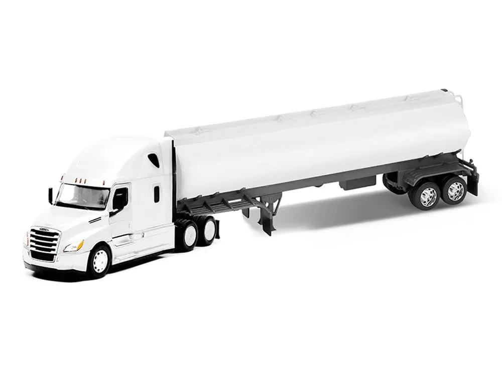 Welly 32697W-WHW — Freightliner Cascadia Truck White with White Tanker Trailer "Transporter" Series 1/32 Diecast Model by Welly
