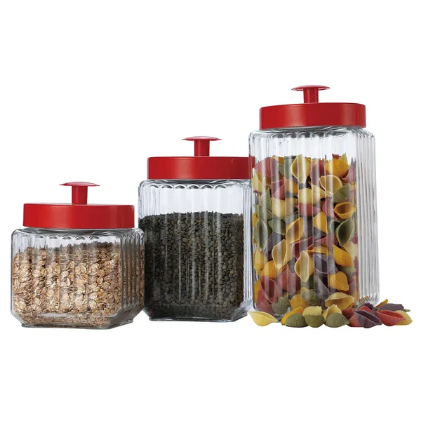 EUROHOME EW65081 — 3PC GLS CNSTR SET W/LIDS