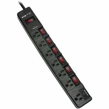 Eaton Tripplite TRP TLP76MSGB — Tripp Lite series TLP76MSGB ECO-Surge 7-Outlet Surge Protector - 7 x NEMA 5-15R - 1800 VA - 1080 J - 120 V AC Input - 120 V AC Output - 6 ft