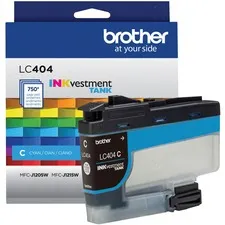 Brother BRT LC404CS — Brother INKvestment LC404C Standard Yield Inkjet Ink Cartridge - Single Pack - Cyan - 1 Each - 750 Pages