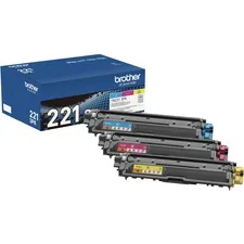 Brother BRT TN2213PK — Brother TN221 Standard Yield Laser Toner Cartridge - Multi-pack - Cyan, Magenta, Yellow - 1 Box - 1400 Pages Cyan, 1400 Pages Magenta, 1400 Pages Yellow