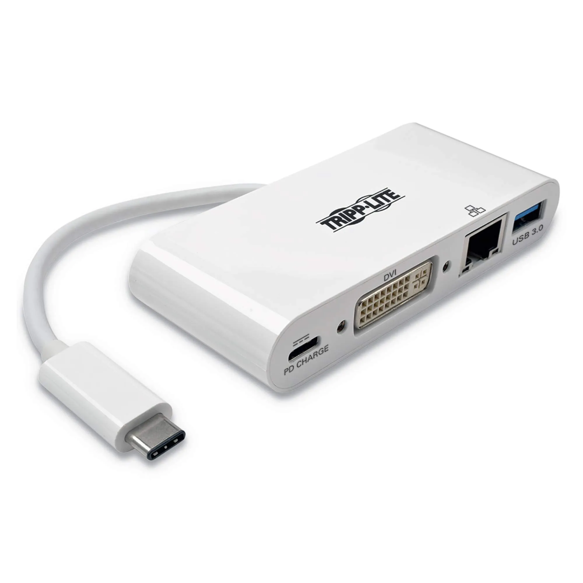 Eaton Tripplite U444-06N-DGU-C — Tripp Lite USB C to DVI Multiport Adapter w/ USB-A USB-C PD Charging & Gbe