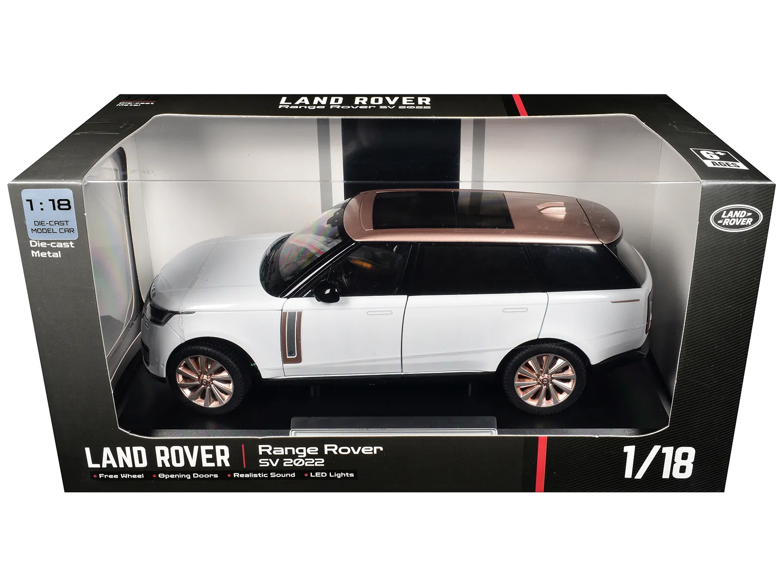 Heimanba Q1005A-W — 2022 Land Rover Range Rover SV White Metallic with Rose Gold Top and Moonroof 1/18 Diecast Model Car by Heimanba
