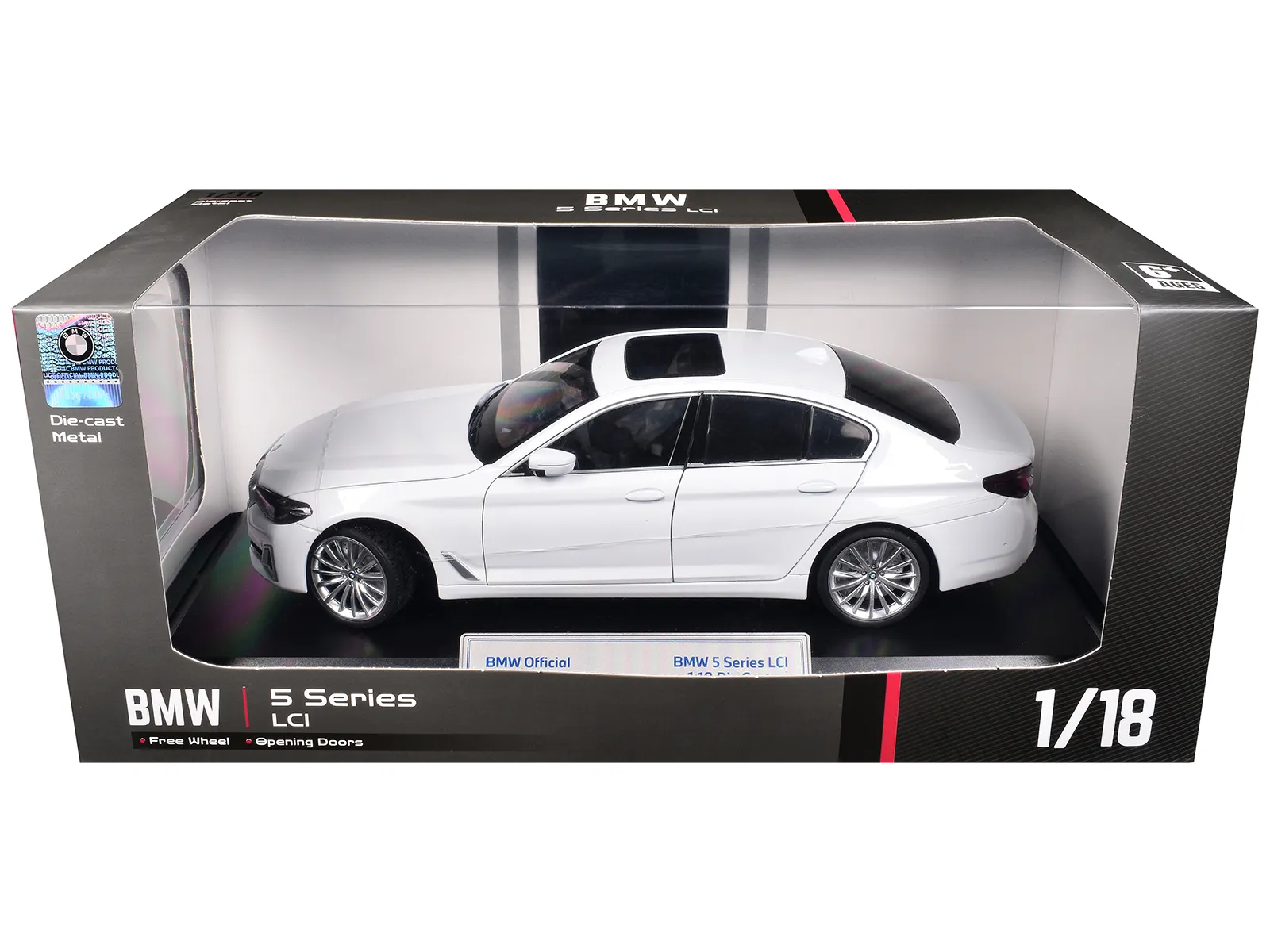 Heimanba H1282W — BMW 5 Series LCI White Metallic with Moonroof 1/18 Diecast Model Car by Heimanba