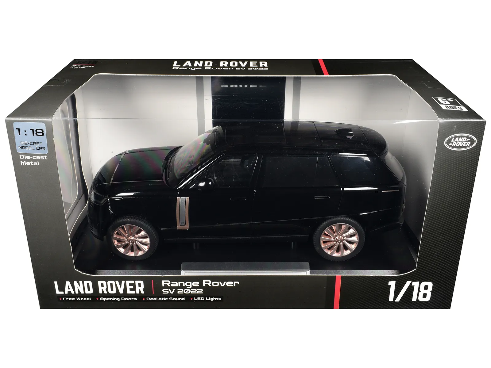 Heimanba Q1005A-BK — 2022 Land Rover Range Rover SV Black Metallic with Moonroof 1/18 Diecast Model Car by Heimanba