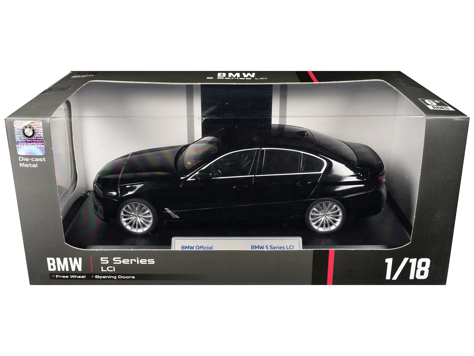 Heimanba H1282BK — BMW 5 Series LCI Black Metallic with Moonroof 1/18 Diecast Model Car by Heimanba