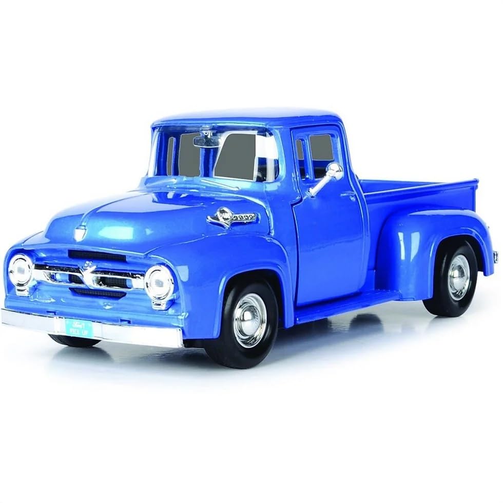 Motormax 73235AC-BL — 1956 Ford F-100 Pickup Truck Blue Metallic "American Classics" Series 1/24 Diecast Model Car by Motormax