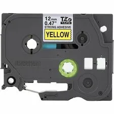 Brother BRT TZES631 — P-touch Industrial TZe Tape Cartridge - x 15/32" Width - Black, Yellow - Polyethylene - Laminated - 1 Each