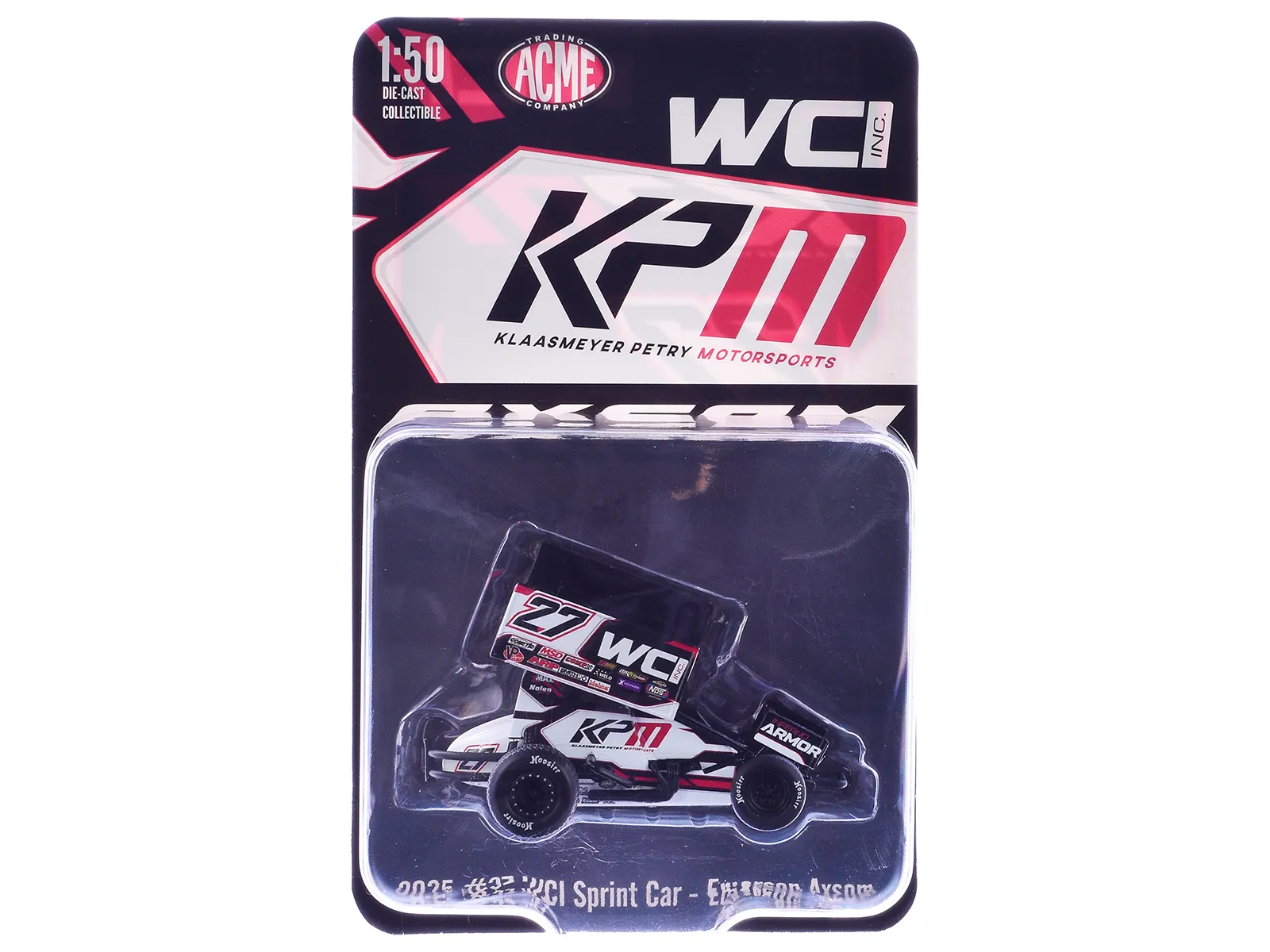 Acme A5026011 — Winged Sprint Car #27 Emerson Axsom "WCI - KPM" White (2026) 1/50 Diecast Model Car by ACME