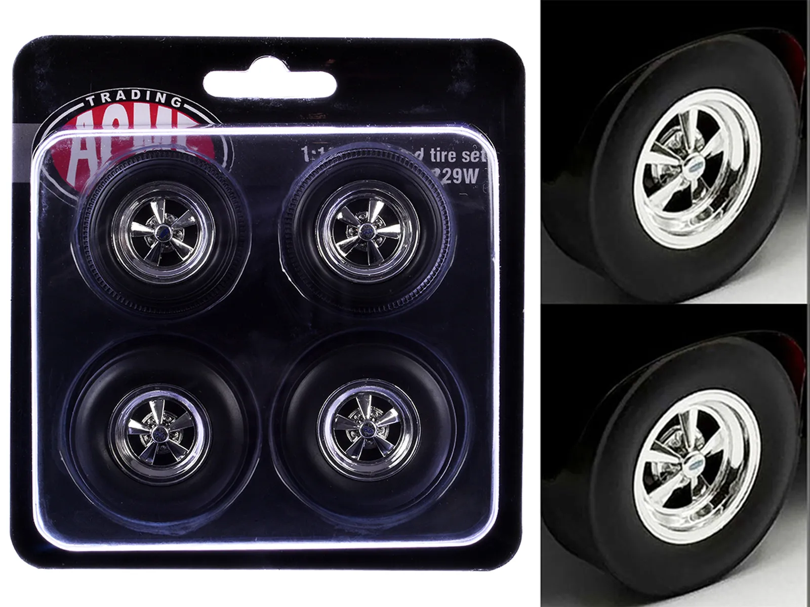 Acme A1801229W — "Cragar" Wheel and Tire Set of 4 pieces from "1970 Pontiac GTO Ram Air IV" for 1/18 Scale Models by Acme
