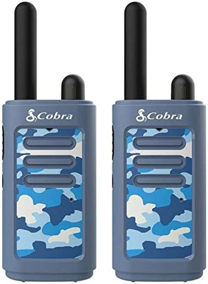 COBRA ELECTRONICS HE150 B — KIDS HERO 16-MILE RANGE WALKIE TALKIES, BLUE, 2 PACK