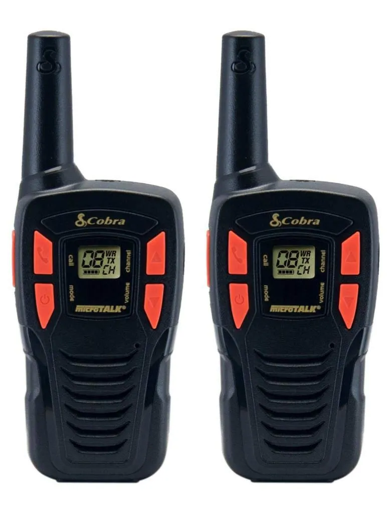 COBRA ELECTRONICS ACXT145 — COBRA 16-MILE RANGE TWO-WAY RADIO, 2 PACK. COMPACT AND LIGHTWEIGHT. 222 CHANNELS