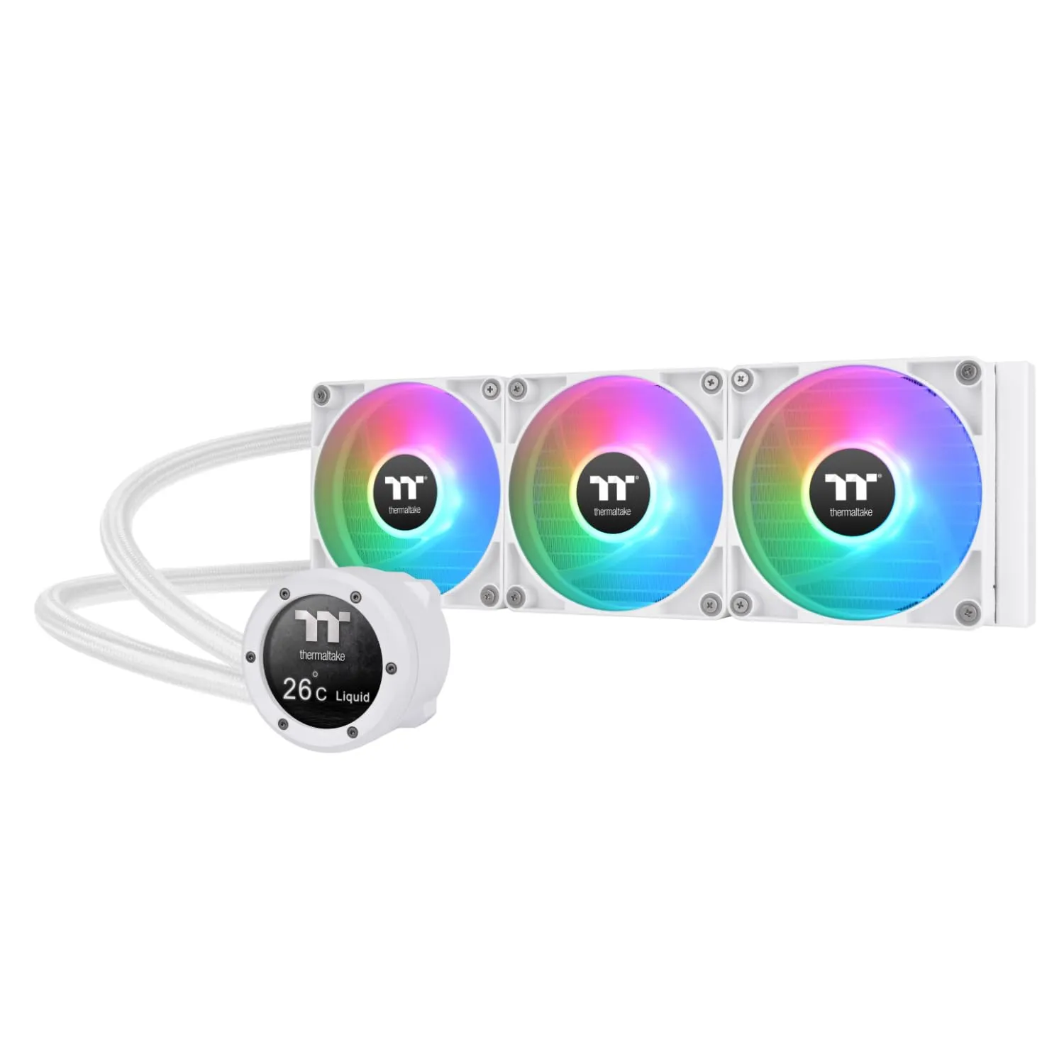 Thermaltake CL-W405-PL12SW-A — THERMALTAKE TH360 V2 ULTRA SNOW 2.1 LCD WITH MOTHERBOARD ARGB SYNC 360MM AIO LIQ