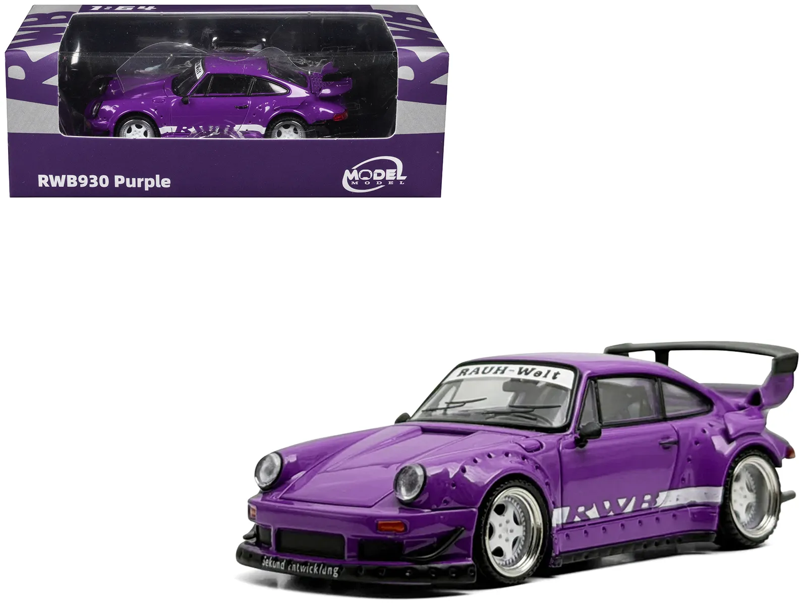 Model Model MM64-RWB930-003 — RWB 930 Purple with White Stripes 1/64 Diecast Model Car by Model Model