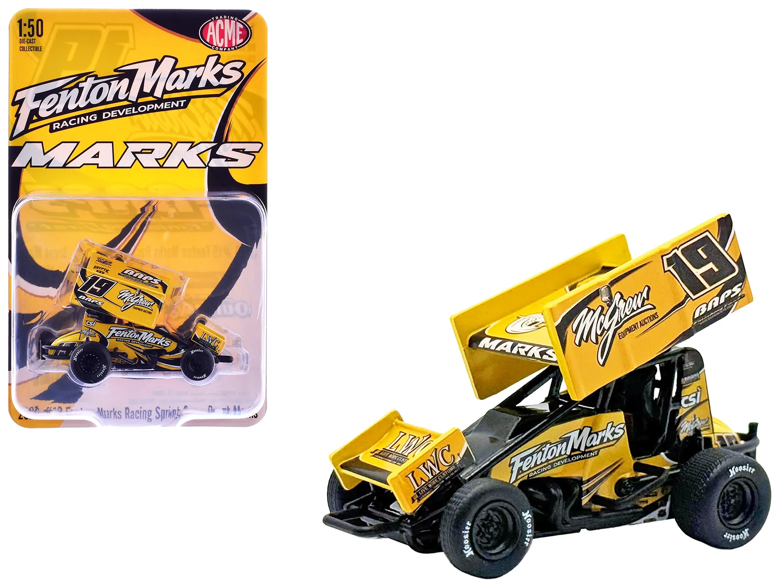 Acme A5026001 — Winged Sprint Car #19 Brent Marks "Fenton Marks Racing" (2026) 1/50 Diecast Model Car by ACME