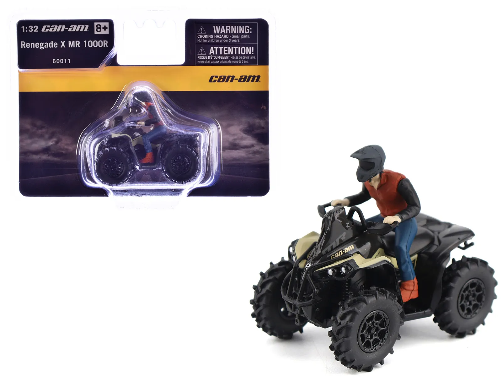 BRP Models 60011 — Can-Am Renegade X MR 1000R ATV Desert Tan with Driver Figure 1/32 Diecast Model by BRP Models