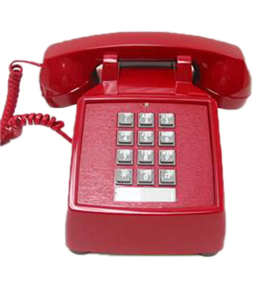 Cortelco 250047-VBA-20MD — 2500 Basic Single Line Desk Telephone Fully Modular 9 Ft Handset Cord Double-Gong Ringer Hearing Aid Potable Globally Sourced Red