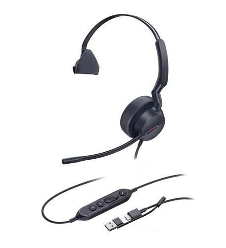 Yealink 1308189 — Yealink Headset 1308189 UH44 Mono UC USB-C A USB Wired Headset Retail