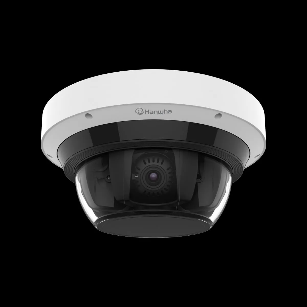 Hanwha PNM-C32083RQZ — Wisenet P series network vandal outdoor Multi-Directional camera [AI ON] 4CHx8MP @ 15FPS / [AI OFF] 4CH x 8MP @ 20FPS Motorized Varifocal Lens with PTRZ function 4.38~9.33mm (FoV H: 112.1 ~47.5 V: 58 ~26.6 ) triple codec H.265/H.264/MJPEG