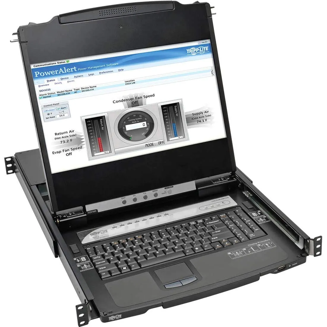 Eaton Tripplite B030-008-17-IP — EATON, TRIPP LITE SERIES NETDIRECTOR 8-PORT 1U RACK-MOUNT CONSOLE HDMI KVM SWITCH WITH 17 IN. LCD AND IP REMOTE ACCESS, DUAL RAIL, TAA