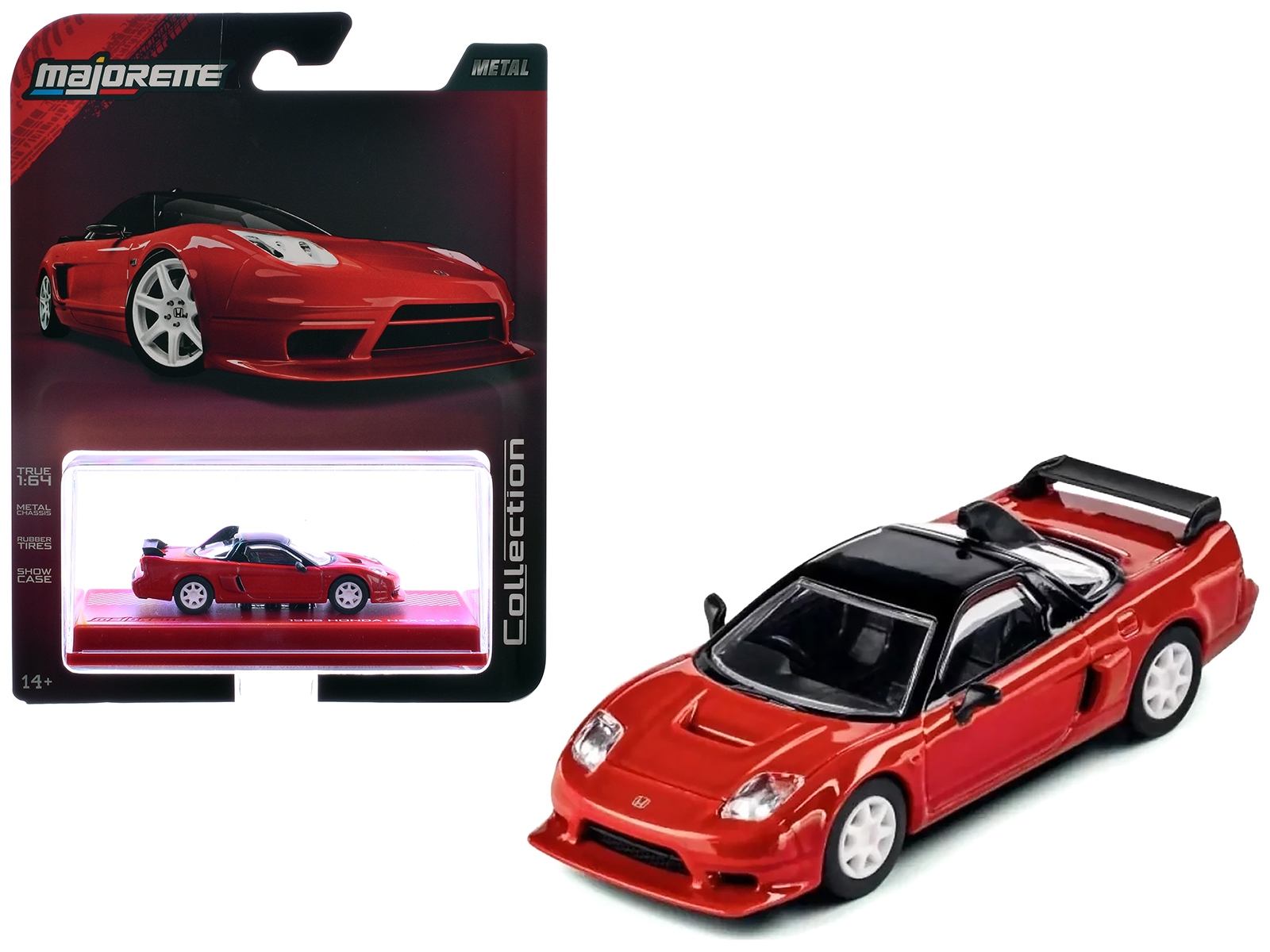 Majorette MJ8505001005 — 1995 Honda NSX-R GT RHD (Right Hand Drive) Red with Black Top "Collection" Series 1/64 Diecast Model Car by Majorette