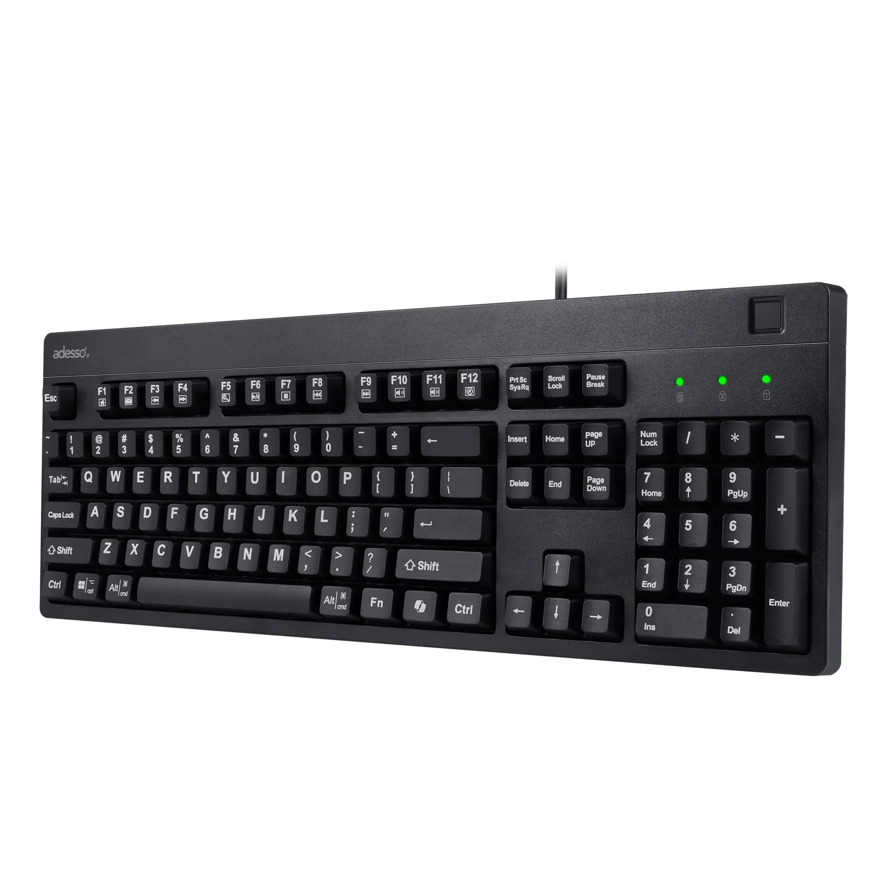 Adesso AKB-630FB-TAA — TAA COMPLIANT ANTIMICROBIAL BIOMETRIC FINGERPRINT KEYBOARD
