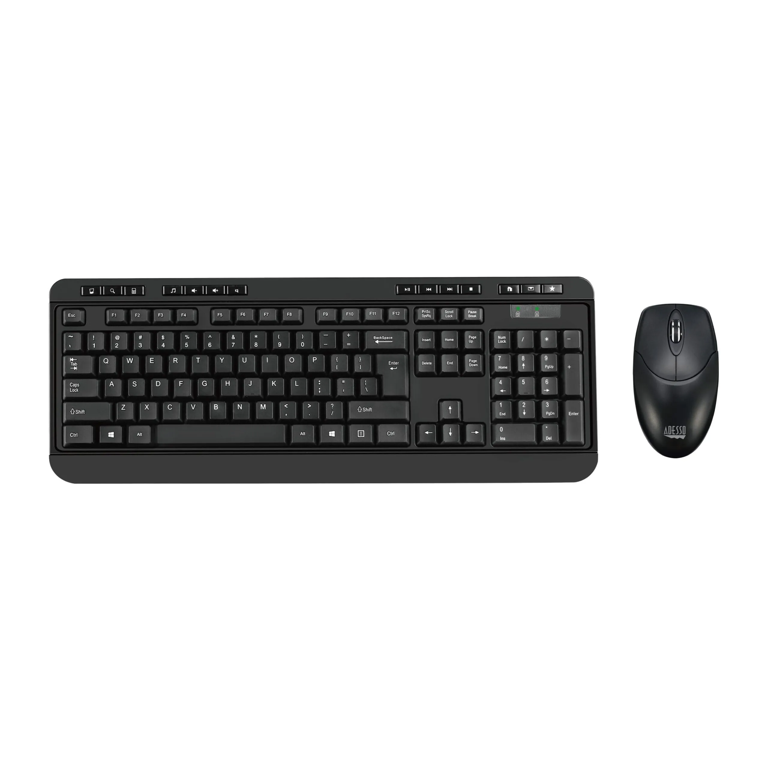 Adesso WKB-1320CB-TAA — TAA COMPLIANT ANTIMICROBIAL WIRELESS DESKTOP KEYBOARD AND MOUSE