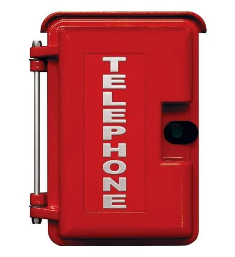 Viking Electronics VE-9X12R-1P — Red Heavy Duty Outdoor Enclosure with Sliver Telephone Lettering Includes Interior Adaptor Panel 1 for Mounting Viking Products