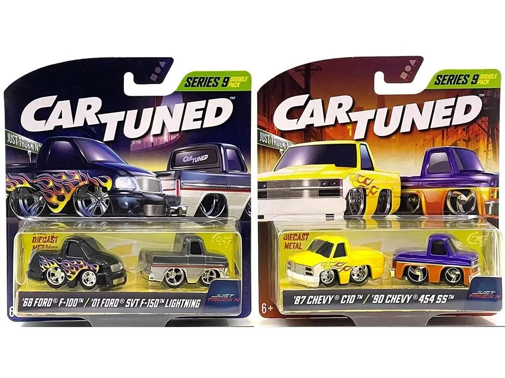 Car Tuned 541967-XX6 — "Just Truck'n" Double Pack Series 9 Set of 4 Cars Diecast Model Cars by CarTuned