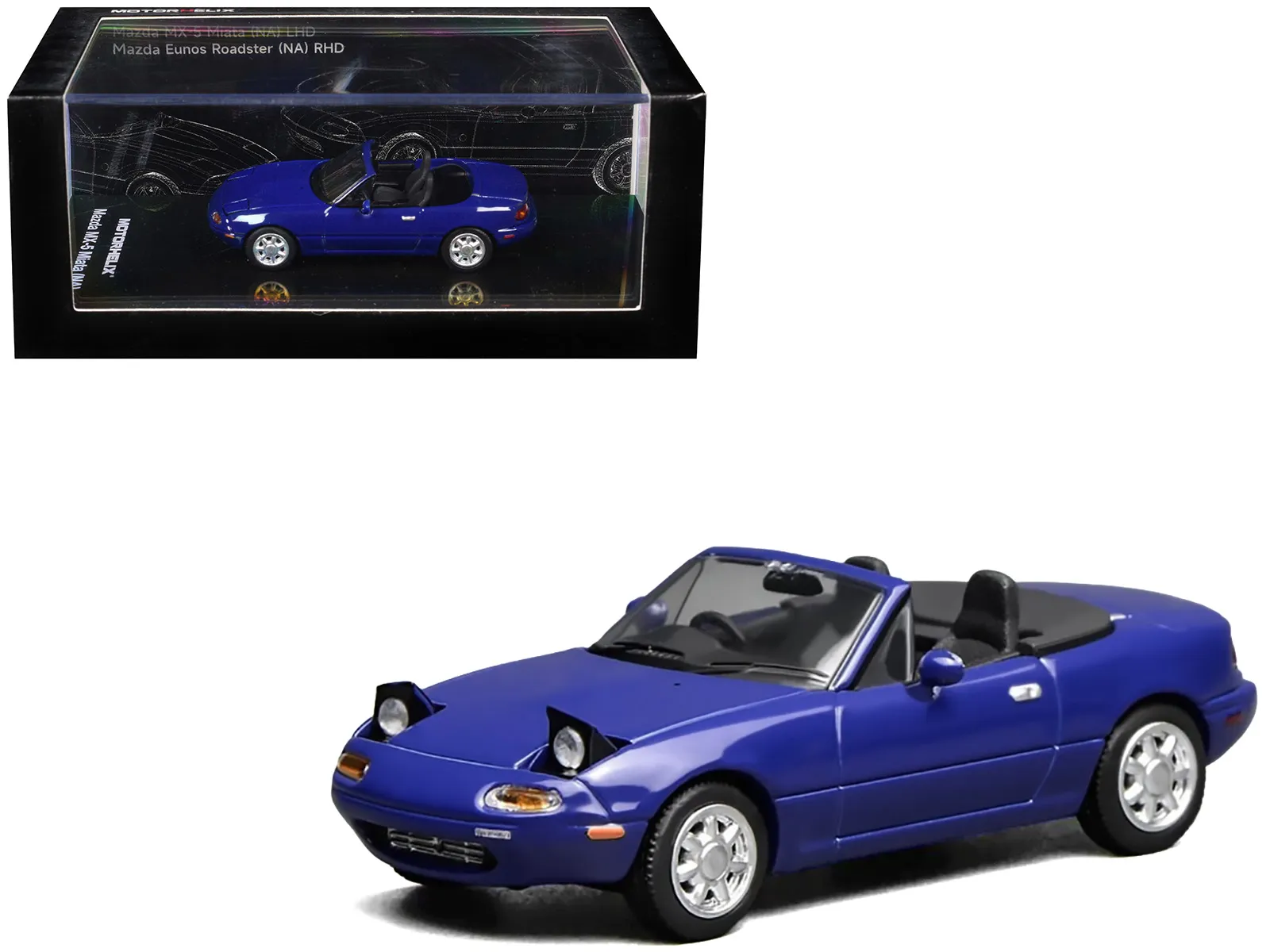 Motorhelix M60202L — Mazda MX-5 Miata Convertible Laguna Blue 1/64 Diecast Model Car by MotorHelix