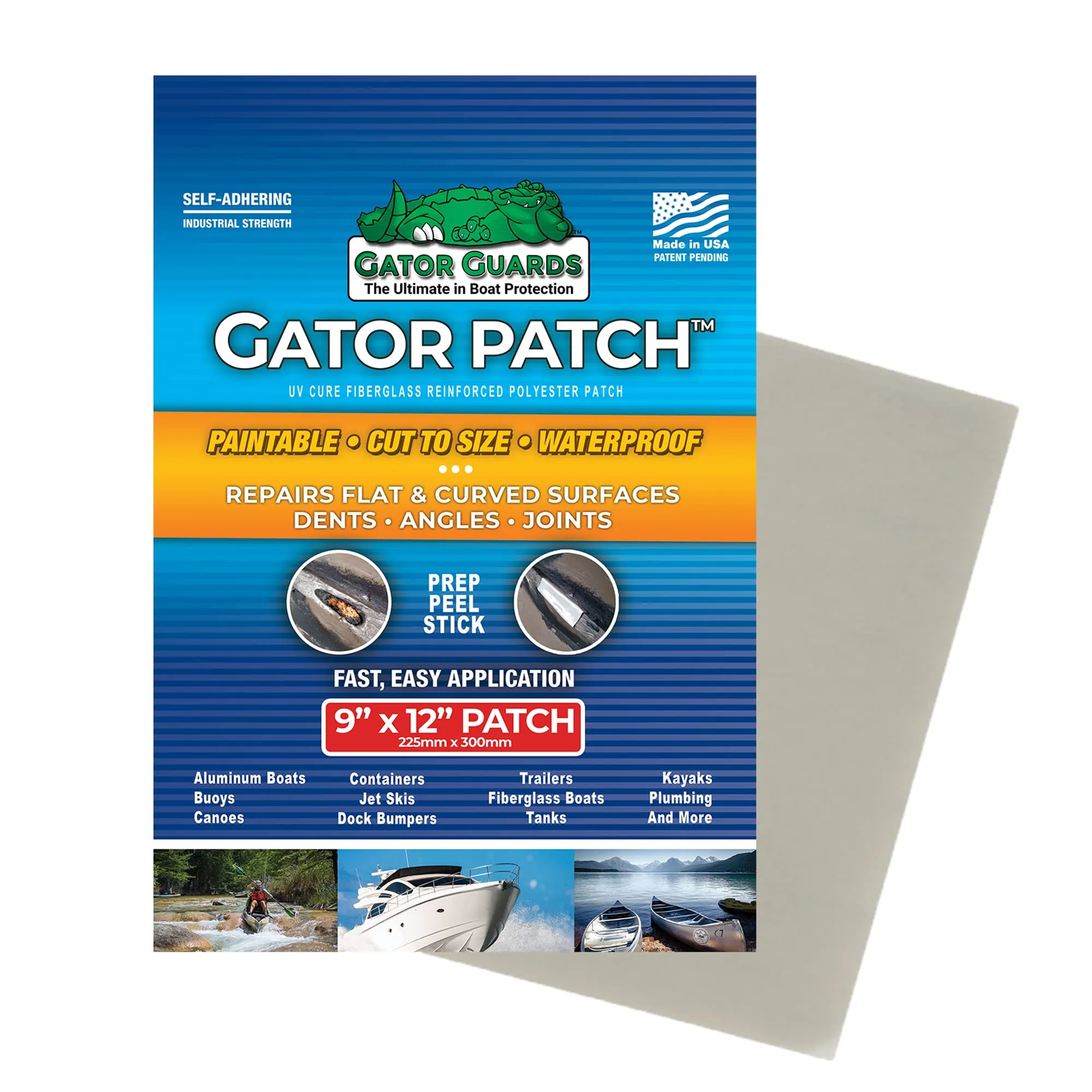 Gator Guard GP-912 — Gator Guard Gator Patch 9in x 12in UV Cured Fiberglass Reinforced Repair Patch