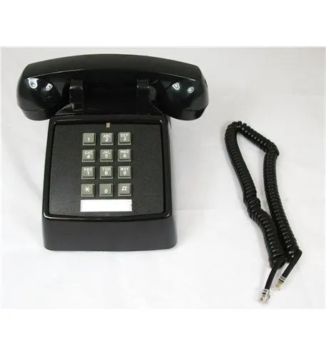 Cortelco 250000-V0E-20MD — 2500 Basic Single Line Desk Telephone with 9 Ft Handset Cord Electric Ringer Ringer Volume Control Hearing-Aid Compatible Globally Sourced Black