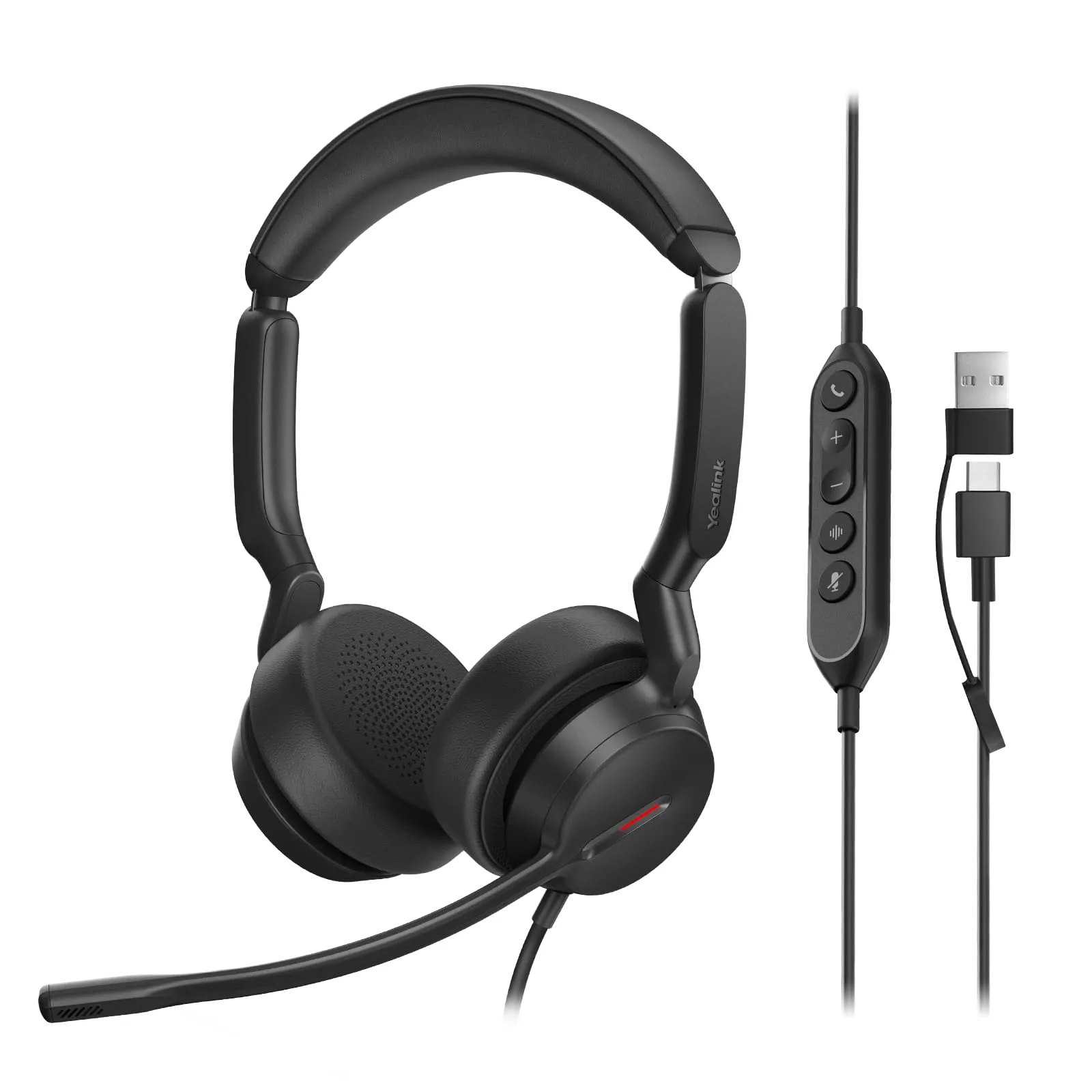 Yealink 1308187 — UH44 Dual UC USB-C/A - USB Professional Wired Headset - USB-C and USB-A adapter included (1308187)