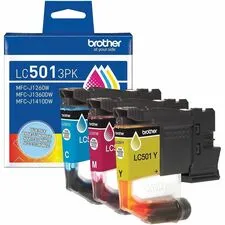Brother LC5013PKS — Brother LC501 3PK Standard Yield Inkjet Ink Cartridge - Cyan, Magenta, Yellow - 3 / Pack - 200 Pages