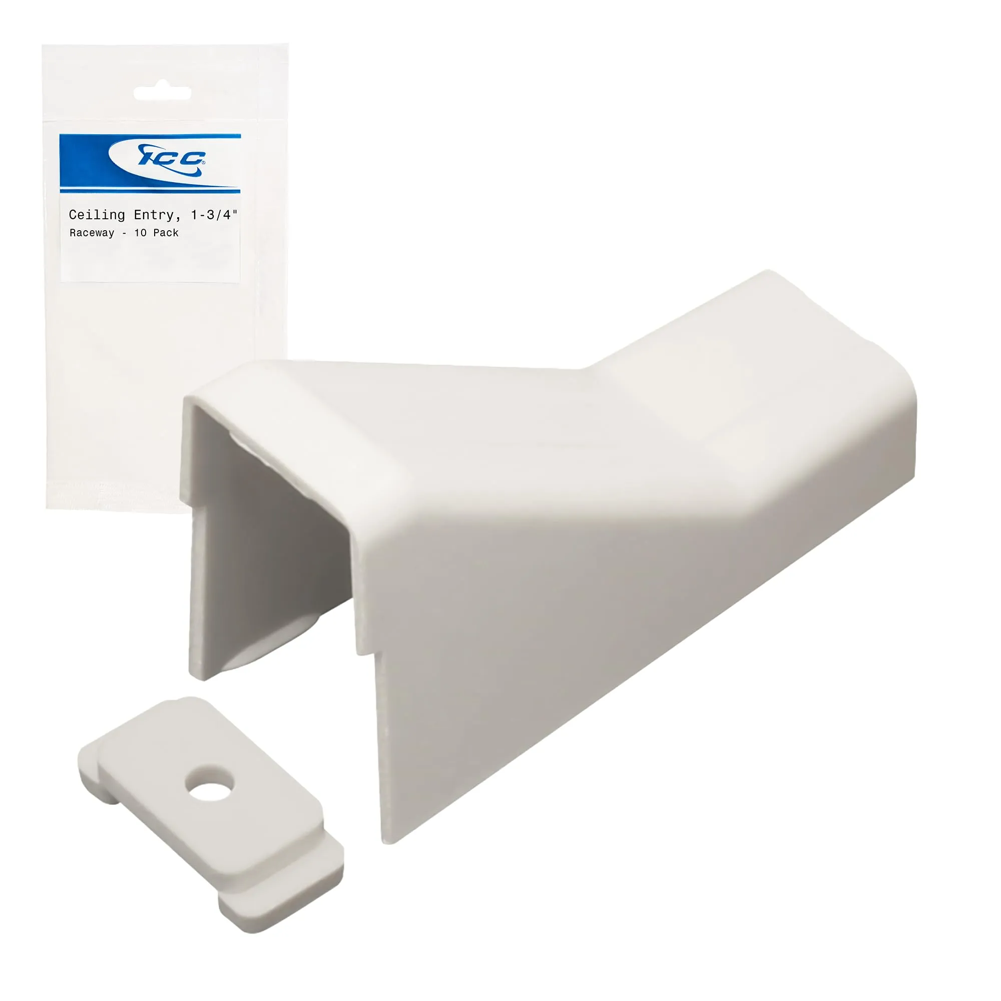 Cablesys ICRW13CEWH — CEILING ENTRY AND CLIP 1 3/4 WHITE 10PK