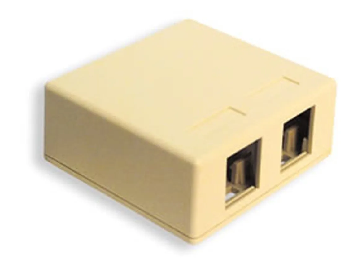 Cablesys ICC-SURFACE-2IV — SURFACE MOUNT BOX, 2-PORT, IVORY