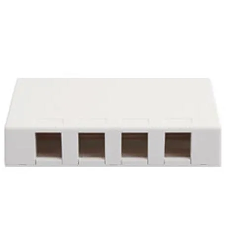 Cablesys ICC-SURFACE4WH — SURFACE MOUNT BOX, 4 PORT, WHITE