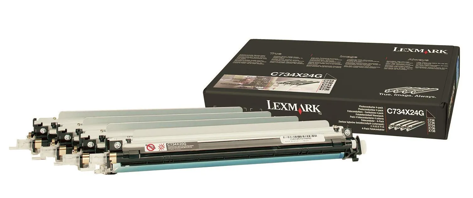 Lexmark C734X24G — LEXMARK C734X24G PHOTOCONDUCTOR UNIT KIT 4-PACK FOR USE IN C/X73X,74X ESTIMATED