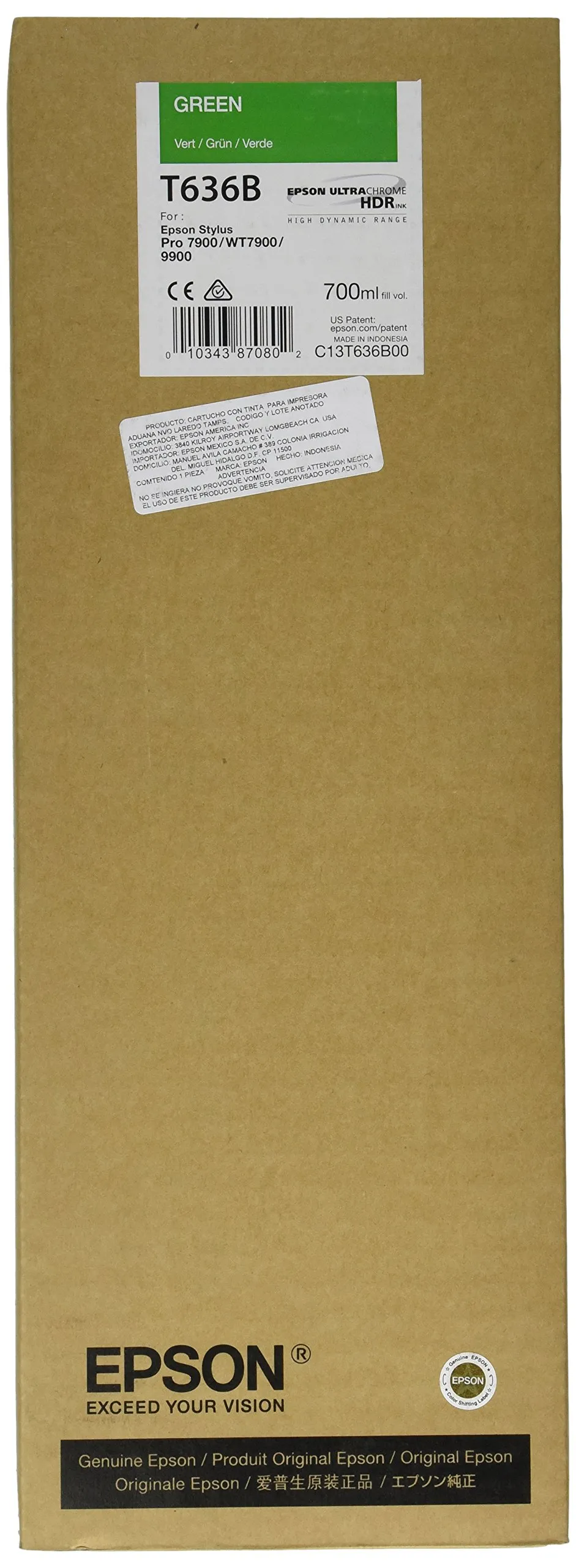 EPSON T636B00 — HDR INK 700ML GREEN