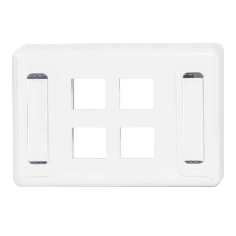 Cablesys IC108UF4WH — FACEPLATE, FURNITURE, UNIV, 4-PORT WHITE