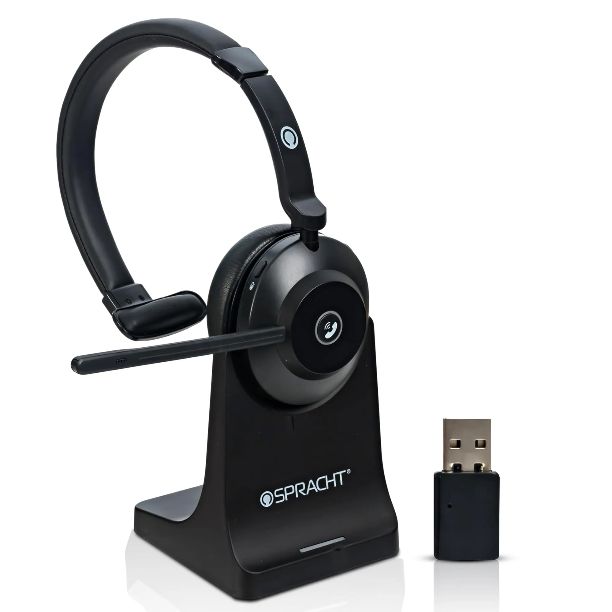 SPRACHT BC1039 — SPRACHT BLUES COMBO BT/USB SINGLE EAR HEADSET WITH BASE